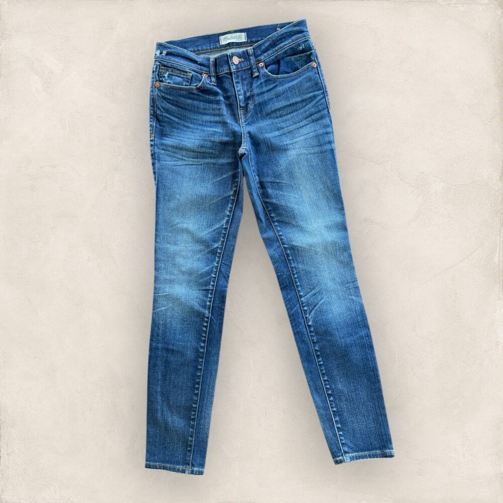 MADEWELL Medium Wash SKINNY SKINNY Women's Blue Jeans Size 26 Low Rise Faded
